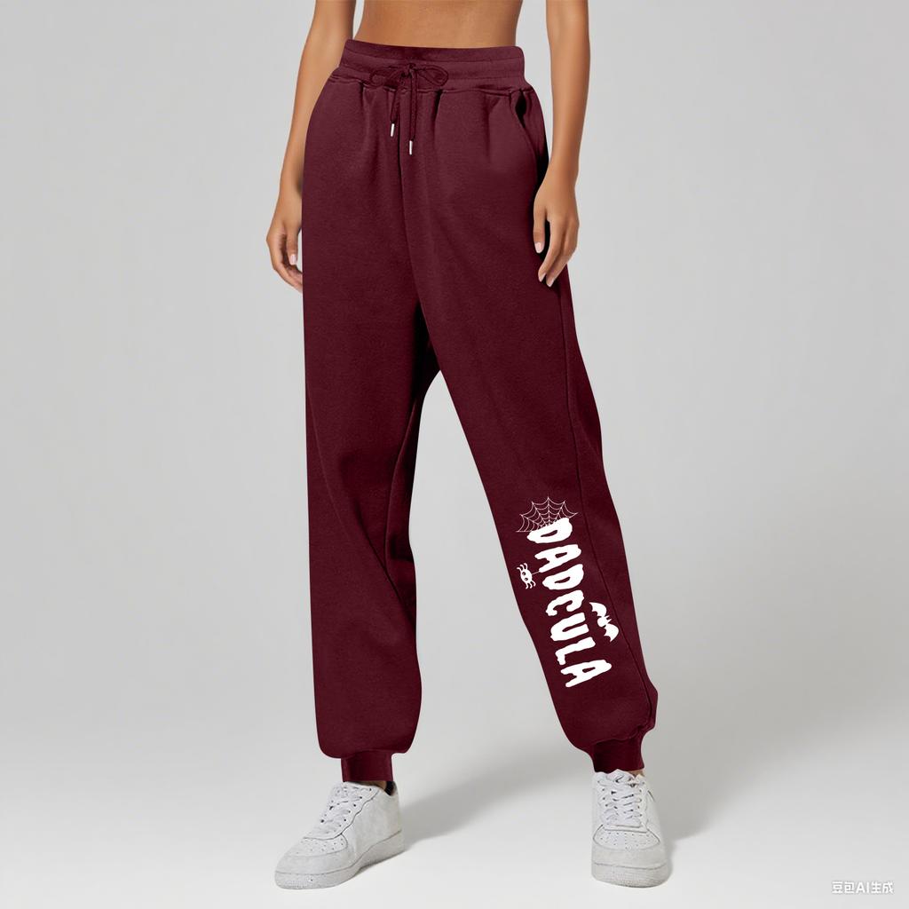 Ladies' Printed Unisex Casual Pocket Drawstring  Pants