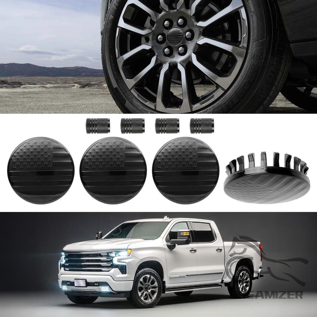 4 stk Bildeler Felgkapsel Bilhjulnavsenterdeksel 83 mm For Chevrolet Pickup Truck GMC Bobil