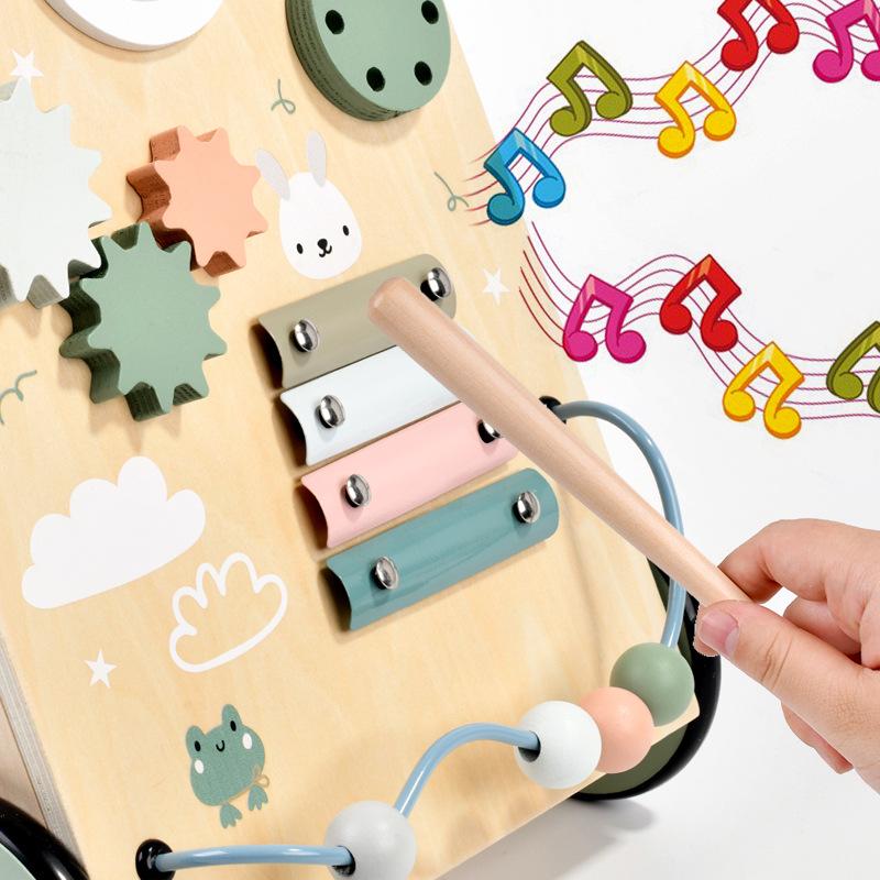 3-Year-Olds' Wooden Educational Walker: Boosts Hand-Eye Coordination & Develops Visual-Auditory Skills