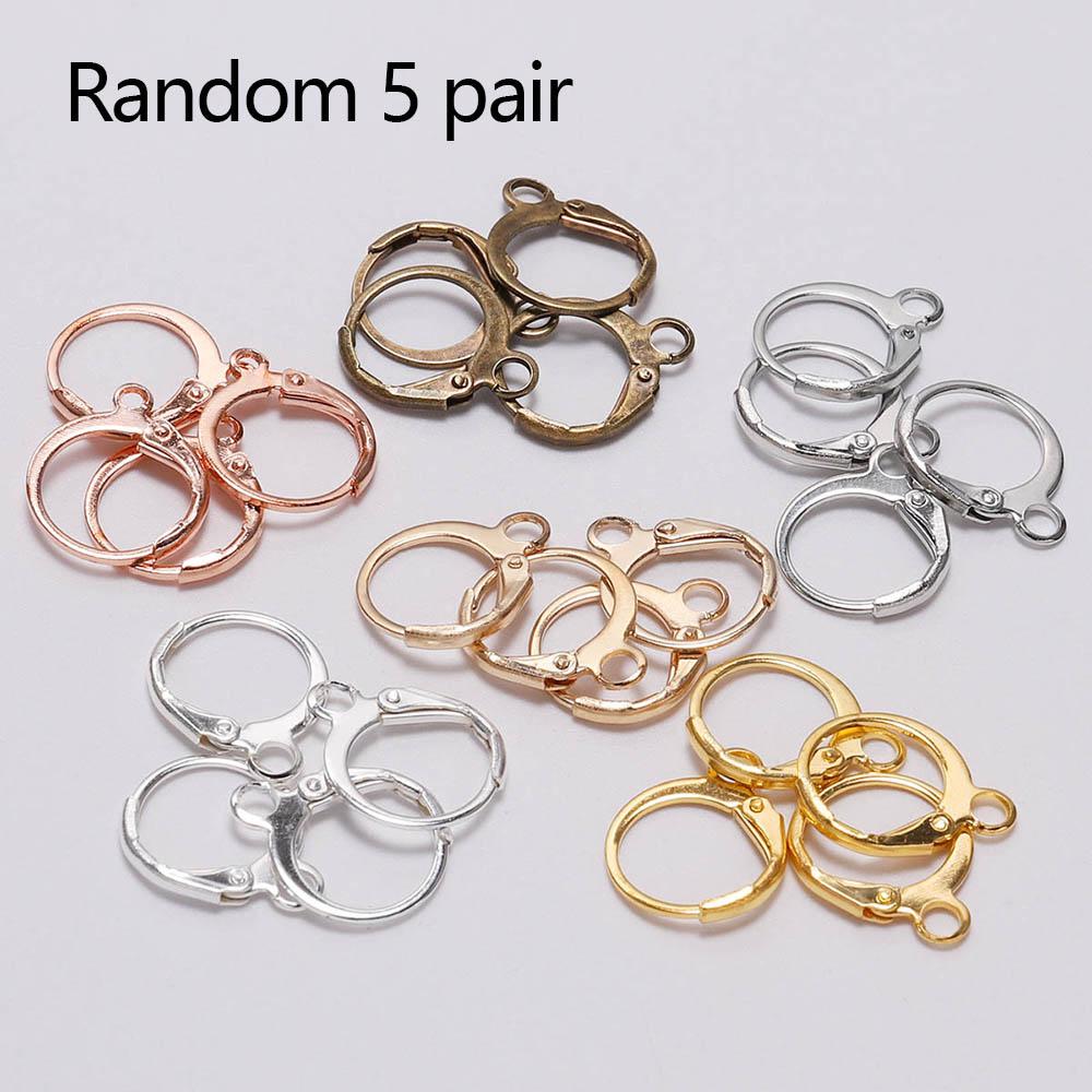 20pcs/lot 14*12mm Gold Bronze French Lever Earring Hooks Wire Settings Base Hoops Earrings For DIY Jewelry Making Supplie