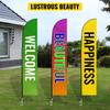 Advertising Flag Pole, 12 X Feather Flag Bundles with Ground Spike, 16 Ft Windless Flag Pole Sets with Ground Mounting Stake, 6pcs Swooper Flag Pole