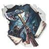 Fun-f176 Halloween Broken Wall Zombie Axe Holiday Decoration Bedroom Living Room Landscaping Wall Stickers