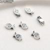 Sterling Silver Elephant & Leaf Double Charm Beads with OT Clasp for DIY Jewelry