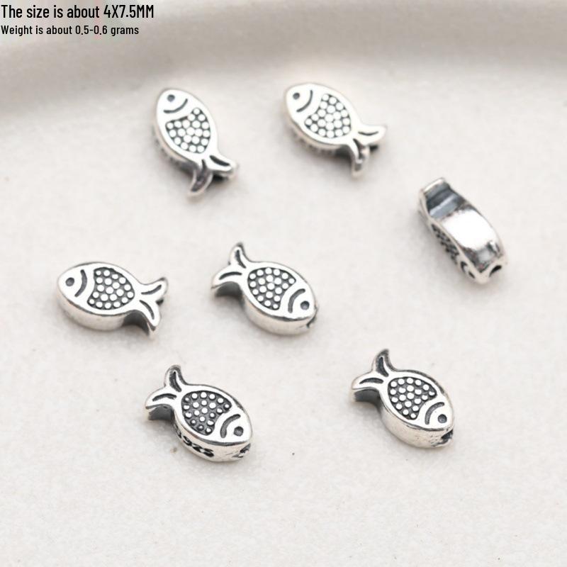 Sterling Silver Elephant & Leaf Double Charm Beads with OT Clasp for DIY Jewelry