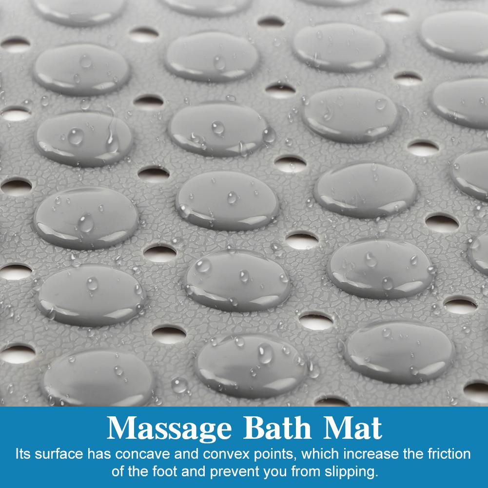 Bath Mat Easy Clean PVC Non Slip Soft Suction Cup Home Foot Massage For Tub