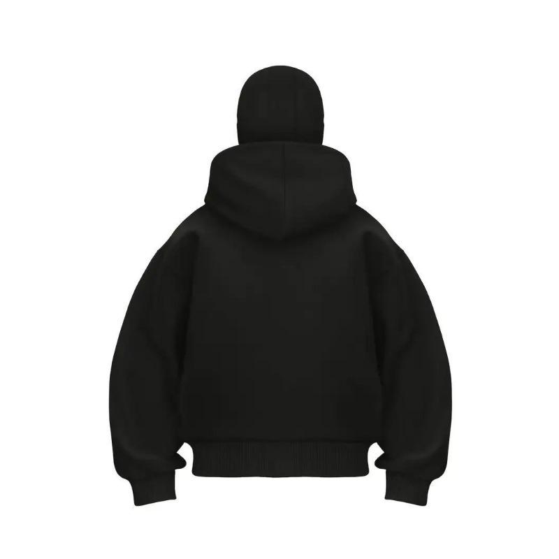 Light board hooded men's sweater zipper sweater jacket double hat men's and women's spring, autumn and winter sweater