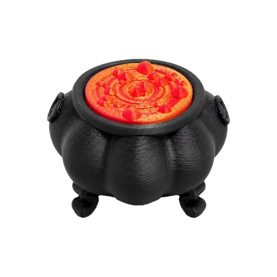 Yousheng 3D Printed Halloween Miniature Cauldron, Dark Witchs Cauldron Decompression Click Stress Relief Toy, Mini Desktop Ornament Gift