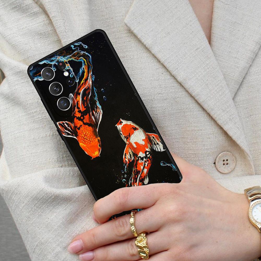 Japanese Koi Fish Cell Phone Case for Samsung Galaxy S26 Ultra S25 S24 S23 S22 S21 S20 Note10 Cover