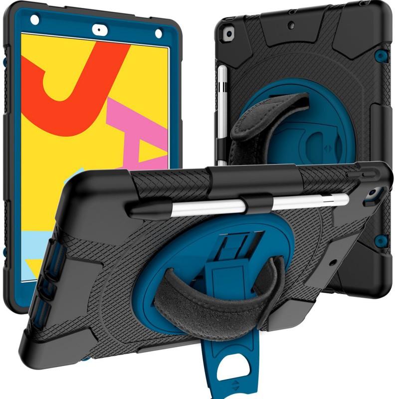 360 Rotating Wristband Stand IPad 10.2 7th 8th 9th Gen Full Body Shockproof Silicone Case