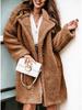 2025 Autumn/Winter Women's Plush Top - Furry Long-Sleeve with Turn-Down Collar