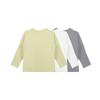 Children's Long-sleeved O-neck Top Solid Color Daily Casual(3pc)