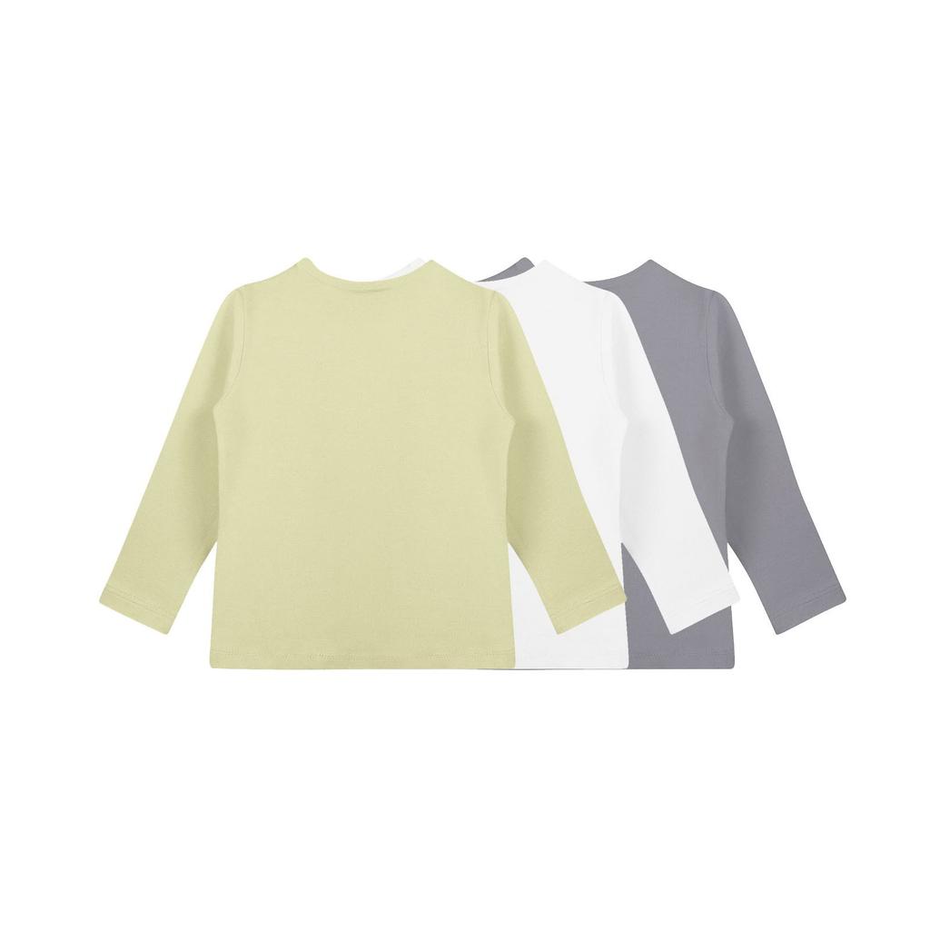 Children's Long-sleeved O-neck Top Solid Color Daily Casual(3pc)