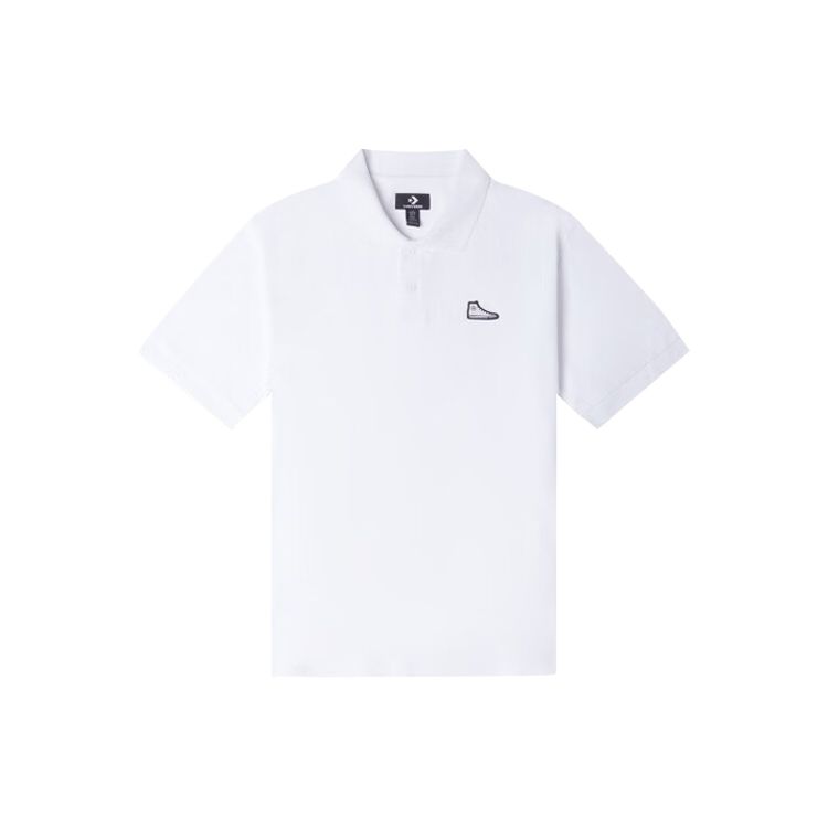 

Рубашка поло Converse Solid Color Logo Мужские топы белые 10024739-A01