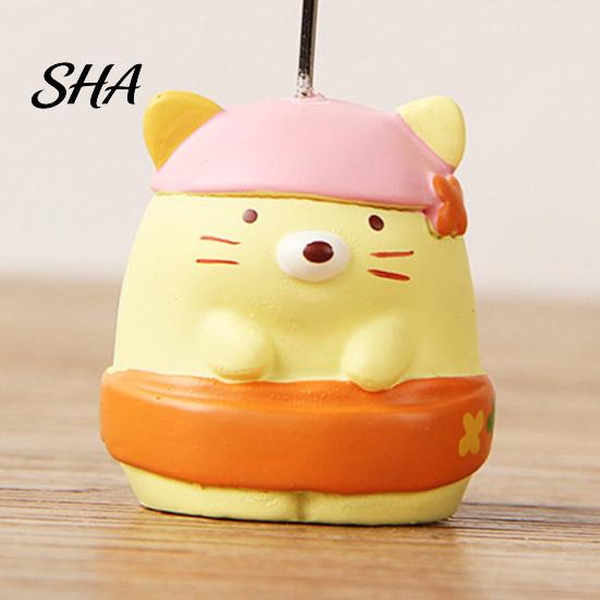 Healing Atmosphere Decor Desktop Memo Clip Stand, Cartoon Animal Message Note Holder, Cute Resin Base Photo Display Clip, Table Number Name Card Place