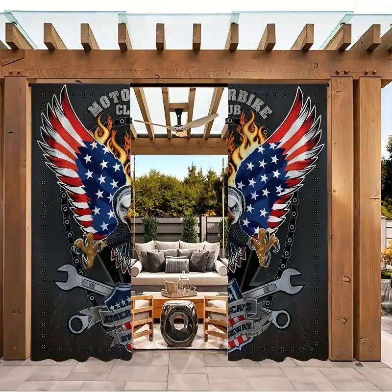 American Flag Printed Curtains Pole Bag Bedroom Living Room Home Decoration Curtain Polyester Perfect For Great