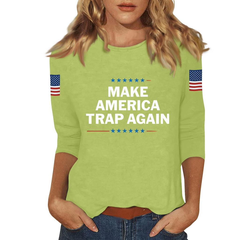 Women's Casual Fashionable Sexy Comfortable Neck Three-Quarter Sleeve Top