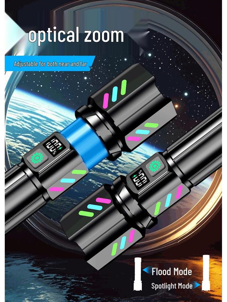 Cross-Border High-Intensity Portable White Laser Flashlight with TYPE-C Charging - Super Bright, Long-Range, Multifunctional Outdoor Handheld Light