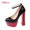 Fashion Aphixta Super Big 50 Hot Sale Party Disco Dance Pumps Women 5.5cm Platform 16cm Super High Chunky Heels Girding Buckle Pumps