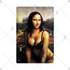 Vintage Mona Lisa Metal Tin Sign Retro Wall Art Home Decor Bar Pub Man Cave Gift
