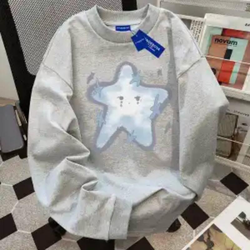 American Street Long-sleeved T-shirt for Women Spring Autumn Commuting Trendy Design Tops for Couples Ins