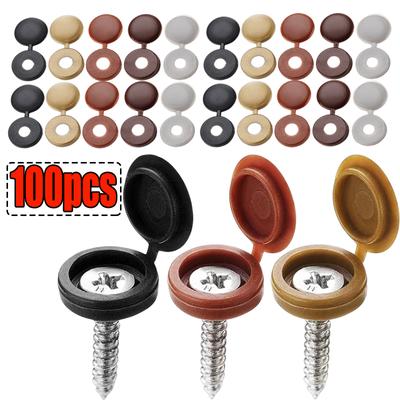 100 pièces Couvercle décoratif de vis de voiture Capuchon de vis cruciforme Rivet à vis Capuchon de protection de bouton à boucle pliante Couvercle de protection de rivet d'écrou automatique Quincaillerie de boulon