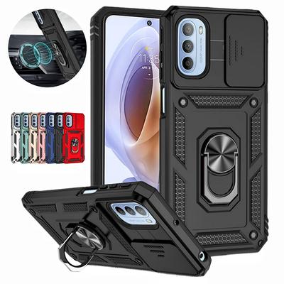For Motorola Moto G31 G41 Case Magnetic Metal Ring Holder Armor Cases For Moto G 31 41 MotoG31 MotoG41 Slide Lens Protect Cover