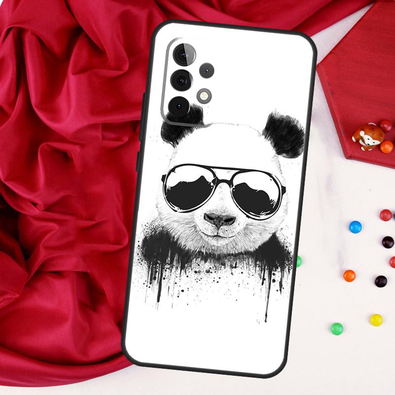 Cartoon Cute Panda Bear For Samsung Galaxy A15 A55 A53 A33 A35 A22 A32 A52 A54 A34 A14 A56 A36 A26 A16 A05 A06 Case