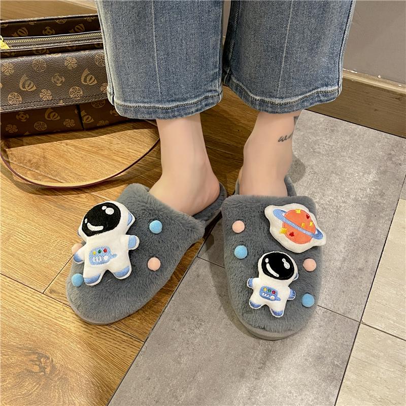 2025 New Casual Plush Slipper Cartoon Anime Winter Leisure Home Outdoor Anti Slip Thick Bottom Cotton Leisure Shoes Women Gift