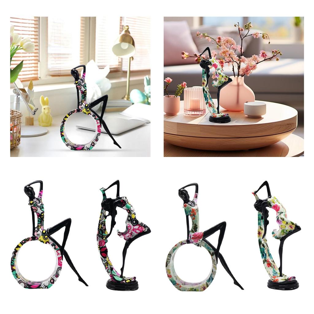 Yoga Girl Statue Creative Simple Collectible Figure Sculpture Modern Statue for Entrance Table Centerpiece Bedroom Office Shelf