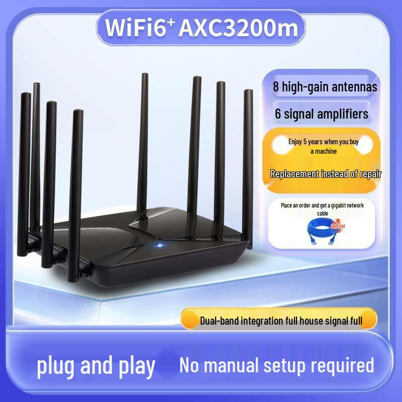 2025 Dual-Band Gigabit WiFi6 High-Power Router: 5G, 1700M, Wall-Penetrating, High-Speed Wireless for Smart Homes