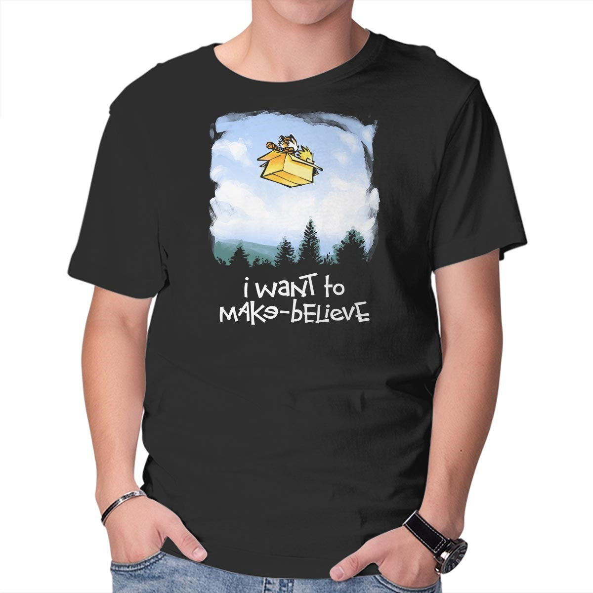 Unisex Crew Neck T-Shirt I Want To Make-Believe Graphic Short Sleeve Casual Tee S