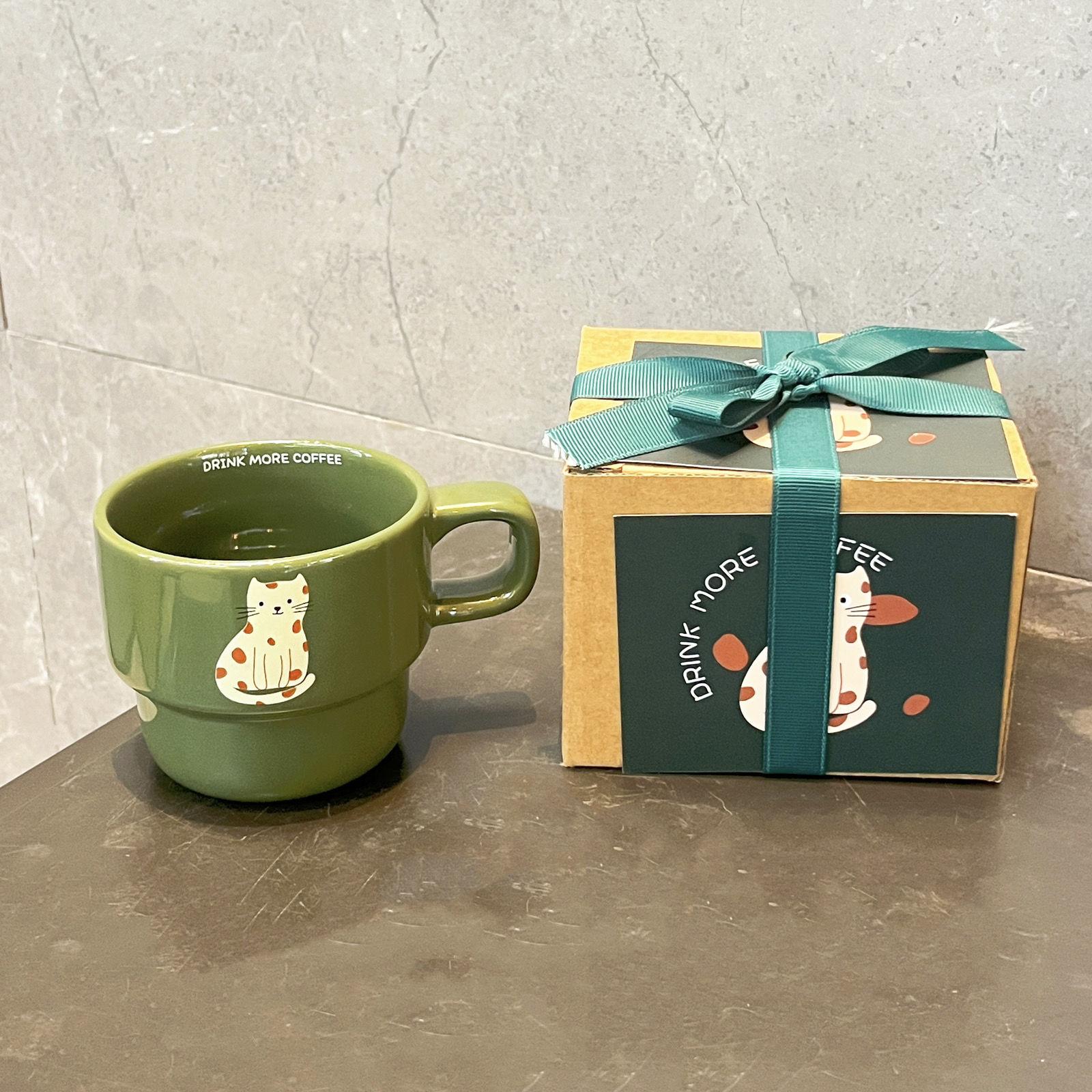 

Милые кофейные кружки с котятами и подарочной чашкой для чая, идеальный выбор для послеобеденного чая, подарок от друзей и одноклассников. Посуда для питья 201-300ml