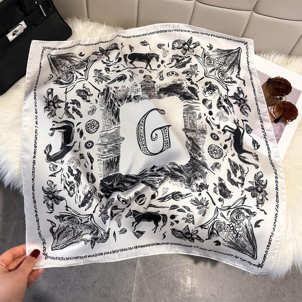 Silk scarf femininity small square scarf decoration 71 professional small square scarf silk scarf summer thin versatile scarf French headband