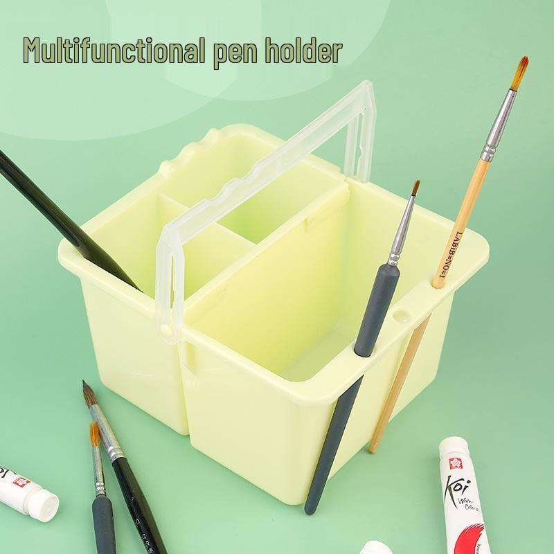 Multi-functional Art Brush Washer: Plastic Water Bucket & Holder for Gouache, Watercolor, Chinese Painting
