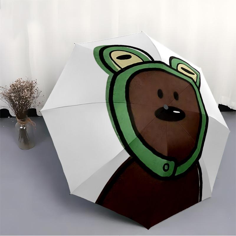 1pc Mr. Bean Frog Hoodie Automatic Open/Close Umbrella Folding Umbrella, Portable Compact Travel Umbrella, Birthday/Christmas GiftL1110y45