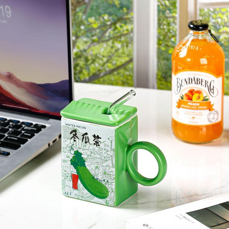 Милая мультяшная керамическая кружка большой емкости креативная кружка высокая ценность для девочек кружка для завтрака молока сувенир кружка для воды 400ml