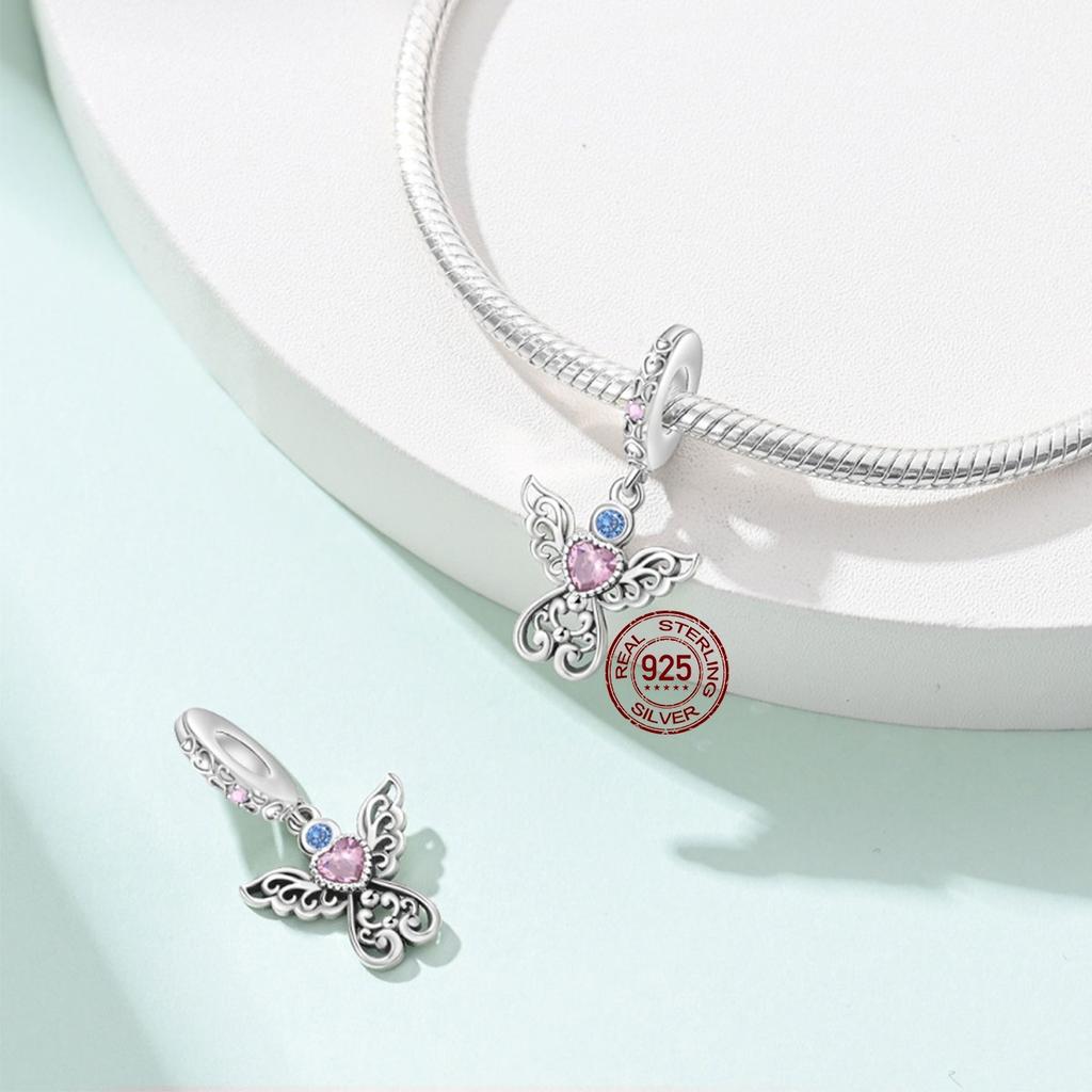 Copper Spring Flowers Butterfly Pink Moon Temperament Charm Beaded Beads Suitable For Pan Original Bracelet