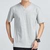 Men's Solid Color V-Neck Short Sleeve Summer T-Shirt