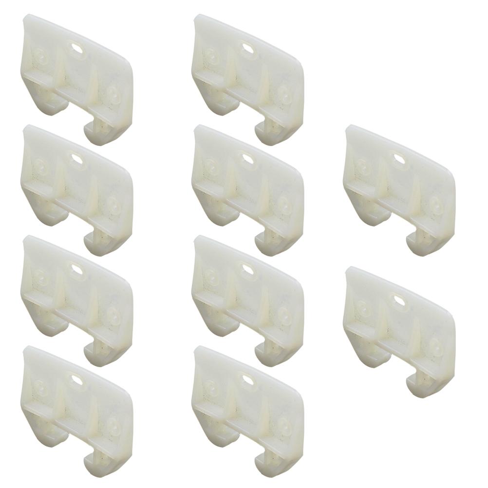 

10Pcs Heavy Duty Plastic Latch Drawer Track Guides Slides Furniture Hardware Cabinet Fasteners Closet Locks White Rail білий