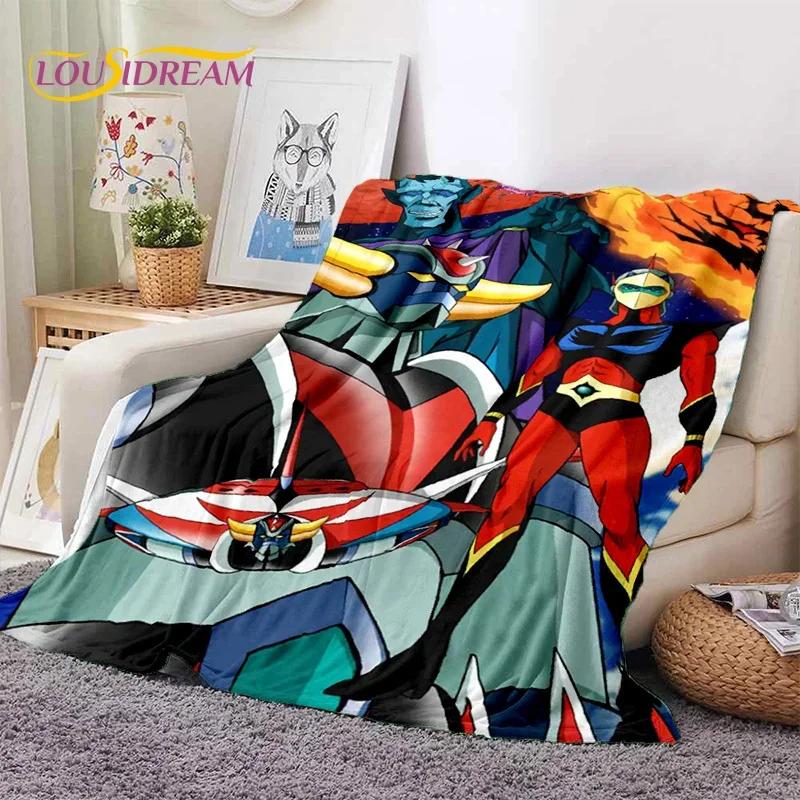 Cartoon UFO Robot Grendizer Anime Soft Flannel Blanket for Beds Bedroom Sofa Picnic,Throw Blanket for Cover Outdoor Leisure Gift