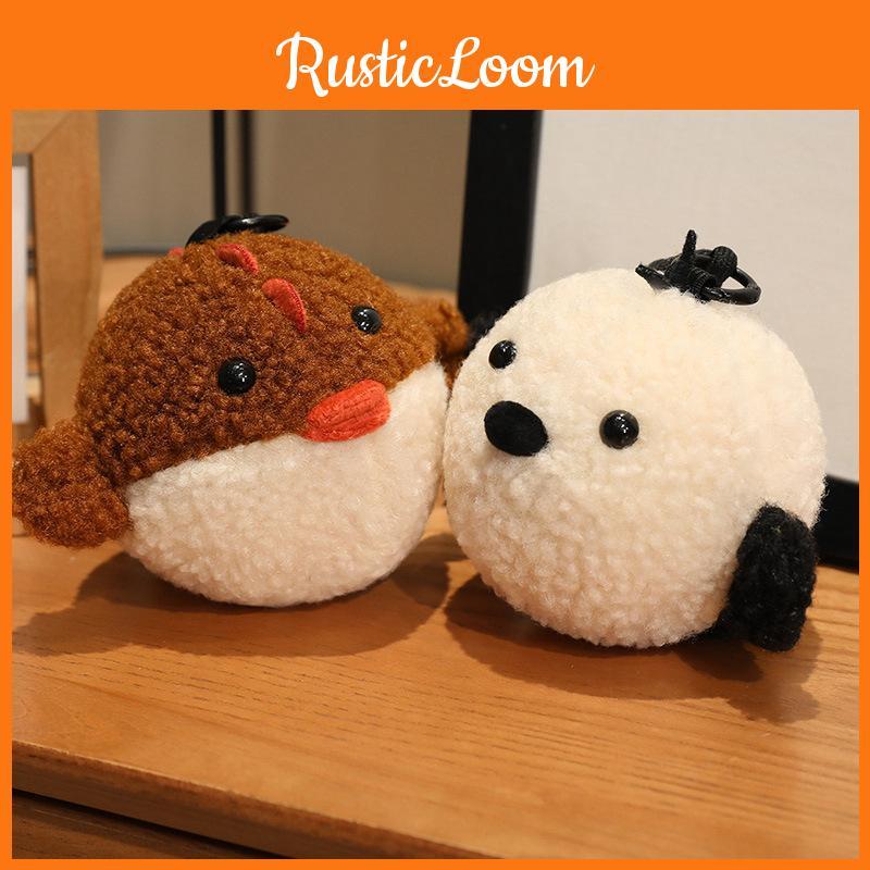 Cute Sparrow Chick Crow Cartoon Plush Keychain Toy Bag Ornament Accessory