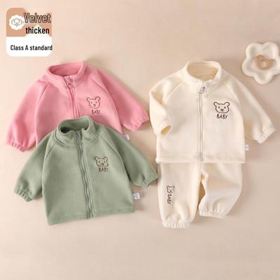 Oli Velvet Warm Baby & Toddler Thickened Fall Outfit Set