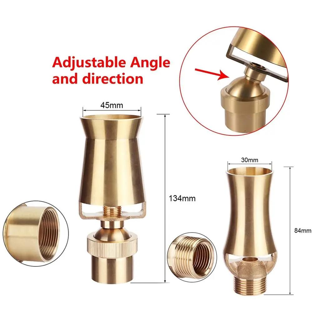 Brass Ice Tower Cedar Fountain Nozzle 1/2" Female 3/4" Male Thread Durable Swimming Pool Fountain Nozzle Universal