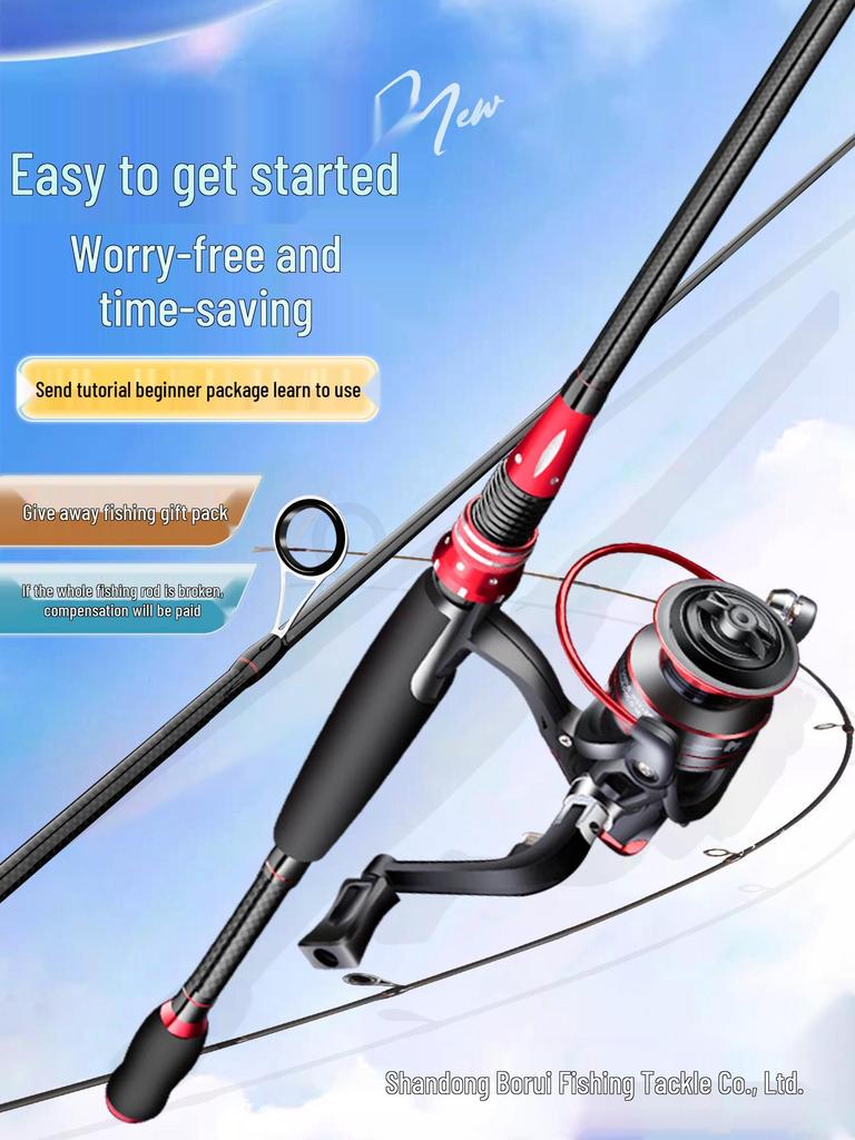 Black Bass Lure Casting Rod Set - Beginner Sea & Long Cast Rod for Asp