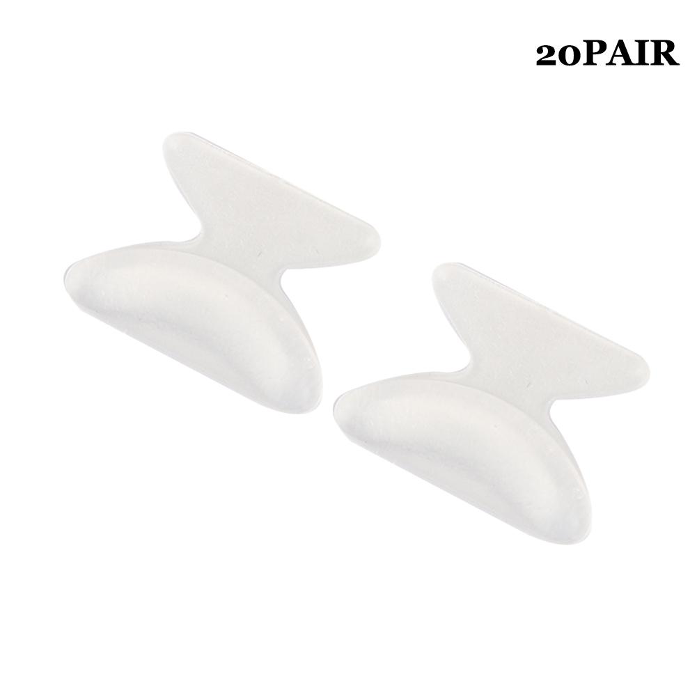20 Pairs Soft Silicone Anti Slip Nose Pads Glasses Sunglasses Accessories White