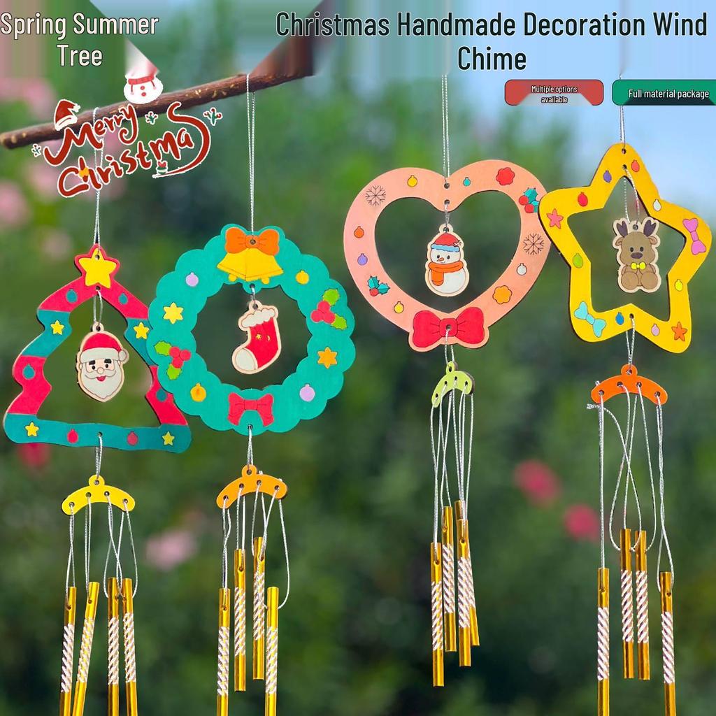 DIY Wooden Christmas Wind Chime Kit: Children's Painting & Decorating Ornament Gift