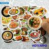 47Pcs Delicacy Fine Food Yummy Mini Stickers Travel Gourmet Art Style Decals For Diary Scrapbook Bike Laptop Phone Sticker Toys