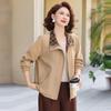 Fengxiao Women's Spring Autumn Casual Loose Fit Lapel Jacket