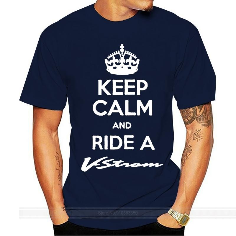 

Мужская Одежда Лучшего Бренда Мужская Самая Продаваемая Футболка Keep Calm And Ride V Strom Футболка DL 650 1000 Футболка Байкера 4XL