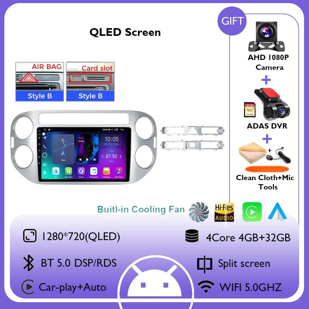 Android 14 Auto Carplay For VW Volkswagen Tiguan 1 NF 2006 2008-2012 2013 2014 2015 2016 Car Radio Multimedia GPS Player Stereo